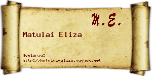 Matulai Eliza névjegykártya